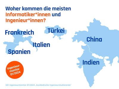 Aus welchen Ländern kommen die meisten Ingenieure und Informatiker nach Deutschland?. (Bild VDI e.V)